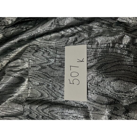 Metallic Silver Patterned Blazer Jacket Sz L - Picture 7 of 7
